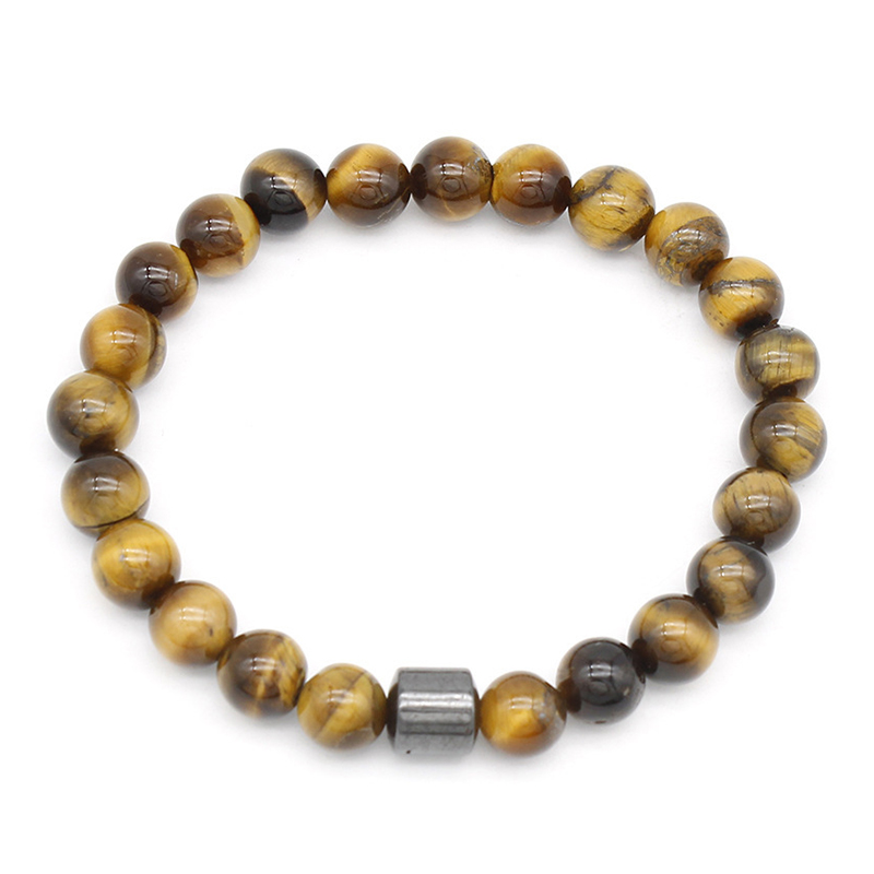 8mm Tiger Eye Magnetic Hematite Beads Bracelet With Street Luxury Shine - Image 4