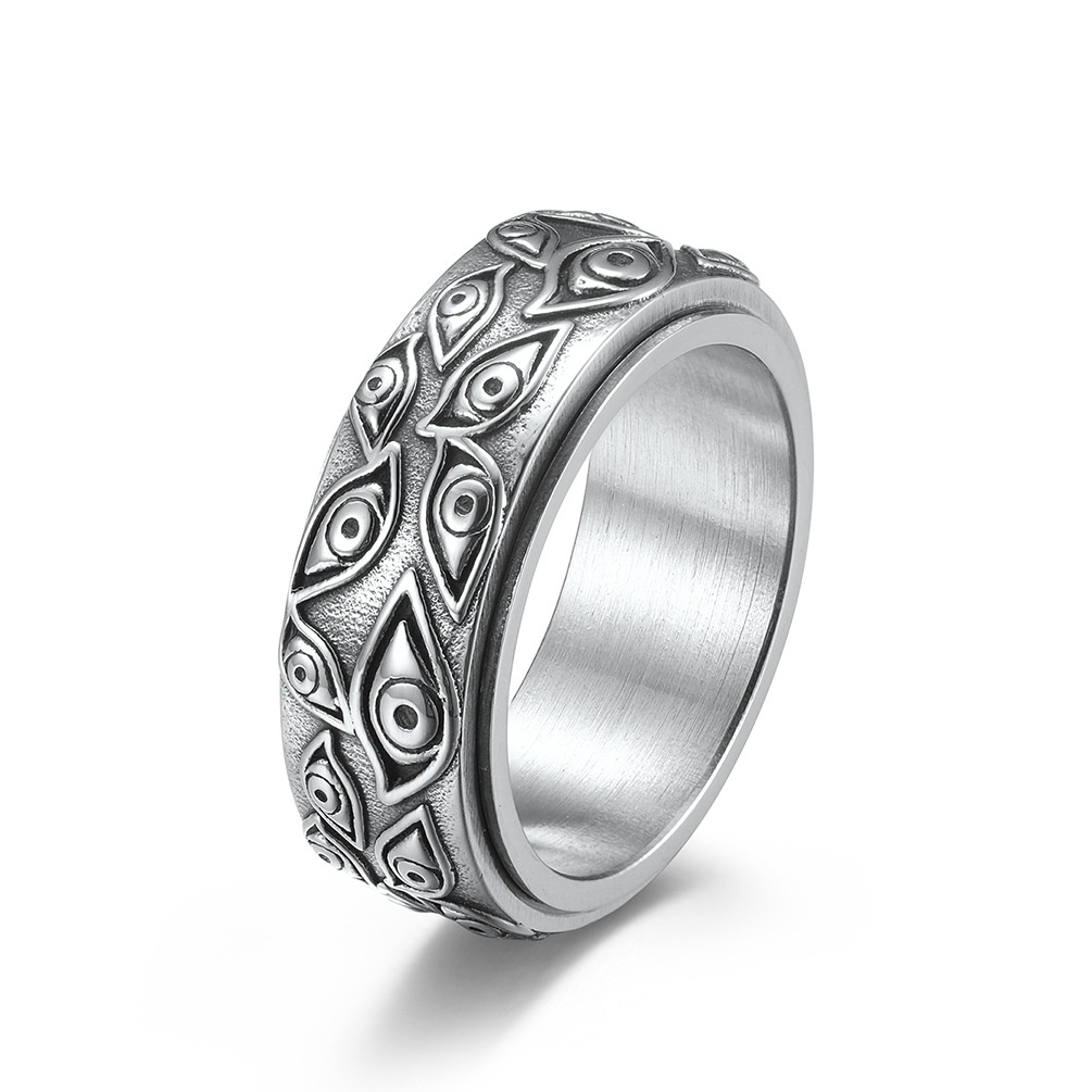 9mm Evil Eyes Spinner Relieving Stress Steel Band With Street Luxury Shine - Image 3