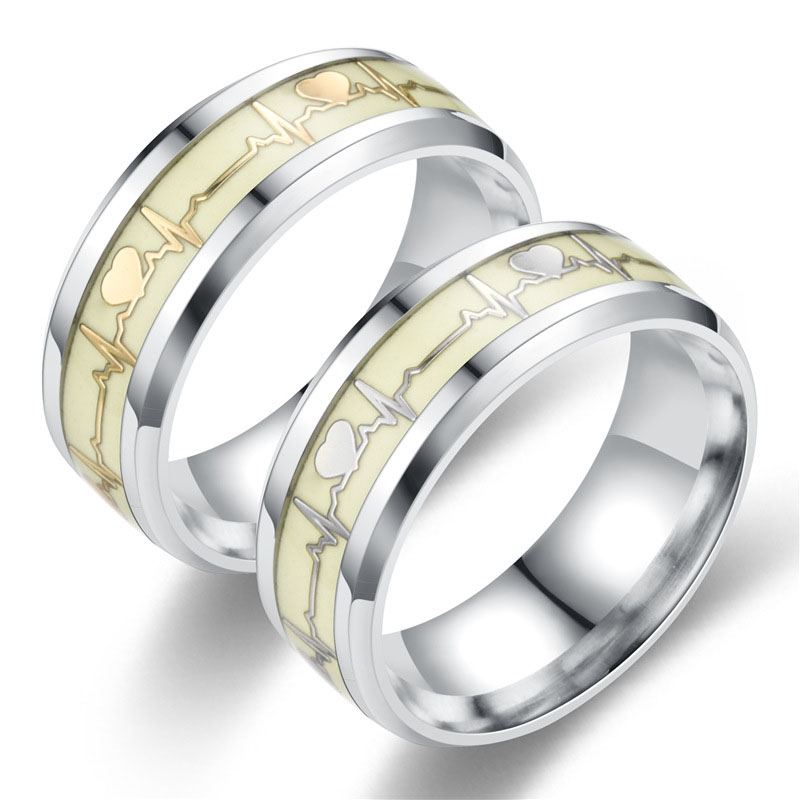 Luminous Heart Beat Stainless Steel Ring Silver With Street Luxury Shine - Image 4