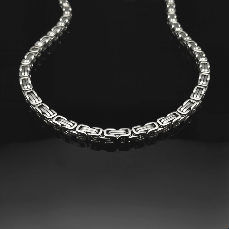 8mm Titanium Steel Byzantine Chain Bold Statement Style With Street Luxury - Image 3