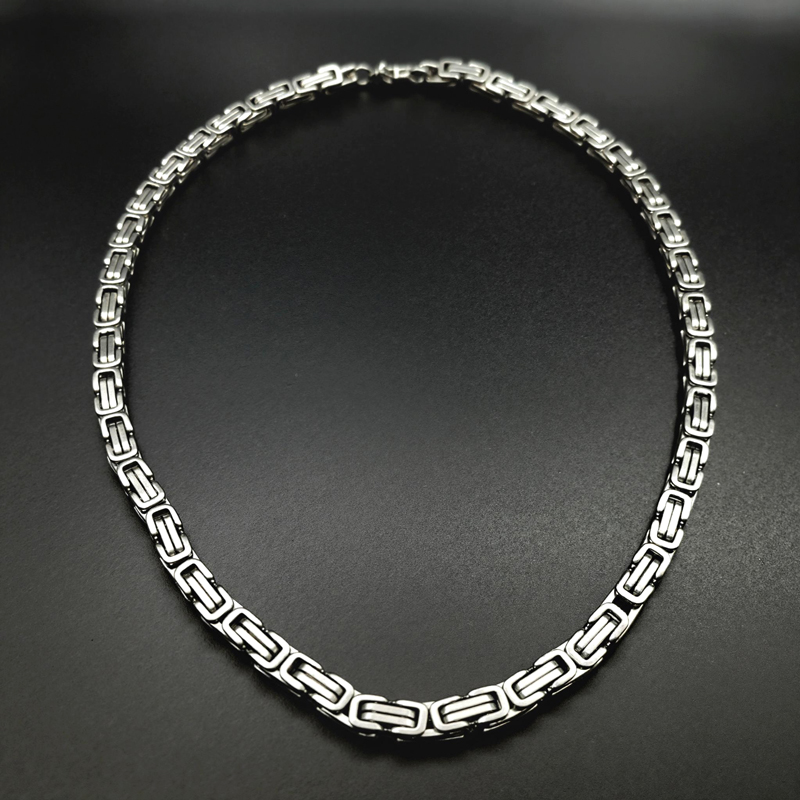 8mm Titanium Steel Byzantine Chain Bold Statement Style With Street Luxury - Image 6