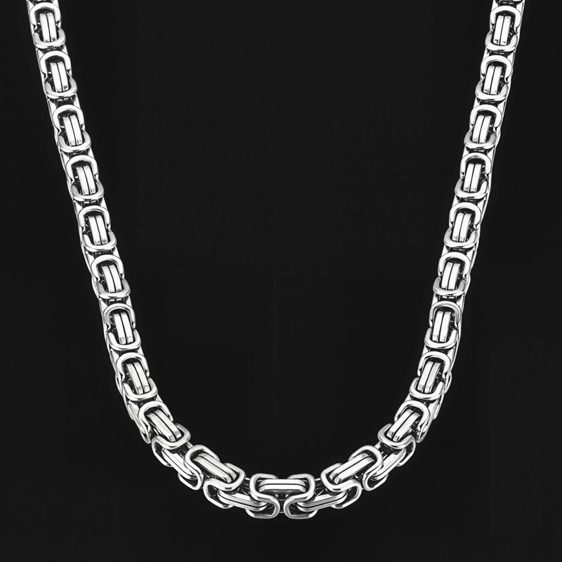 8mm Titanium Steel Byzantine Chain Bold Statement Style With Street Luxury - Image 7