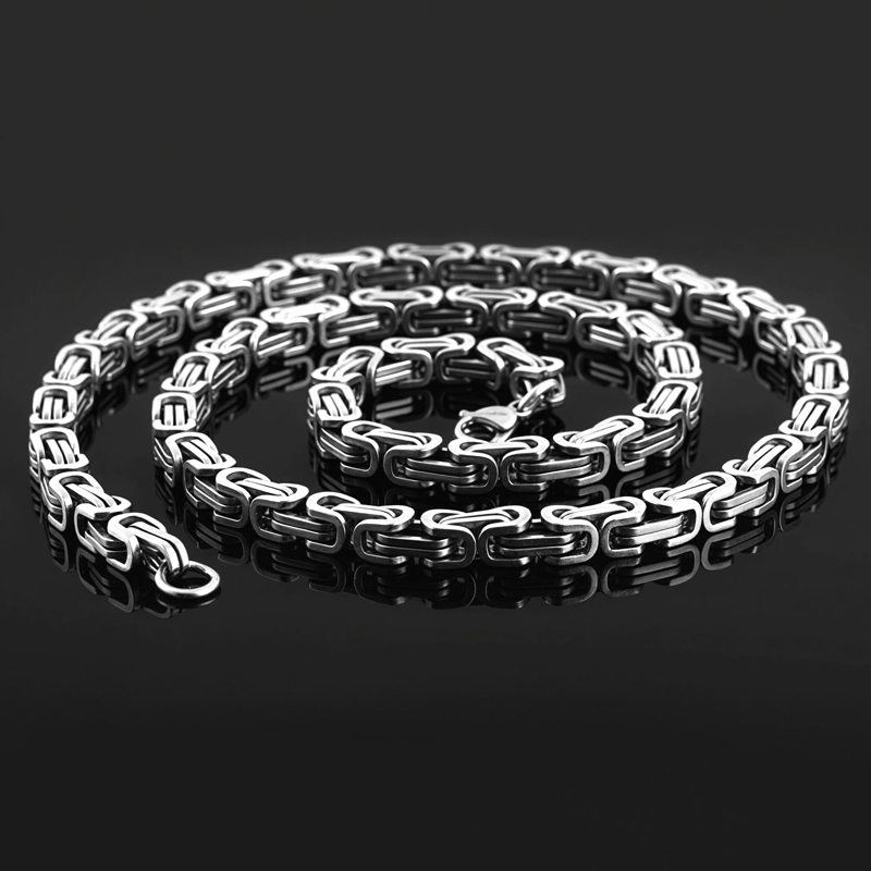 8mm Titanium Steel Byzantine Chain Bold Statement Style With Street Luxury