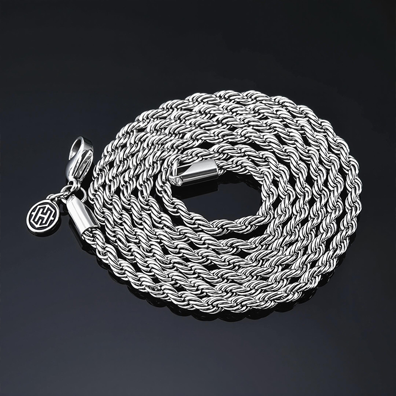 3mm Stainless Steel Rope Chain Bold Statement Style With Street Luxury - Image 5