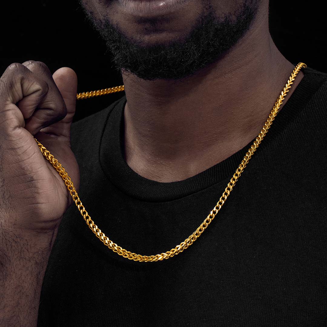 3mm Franco Box Chain In 18k Gold Gold With Bold Statement Appeal