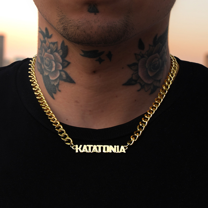 Street Luxury 8mm 20 Custom Initial Letter Cuban Chain In 18k Gold Plated