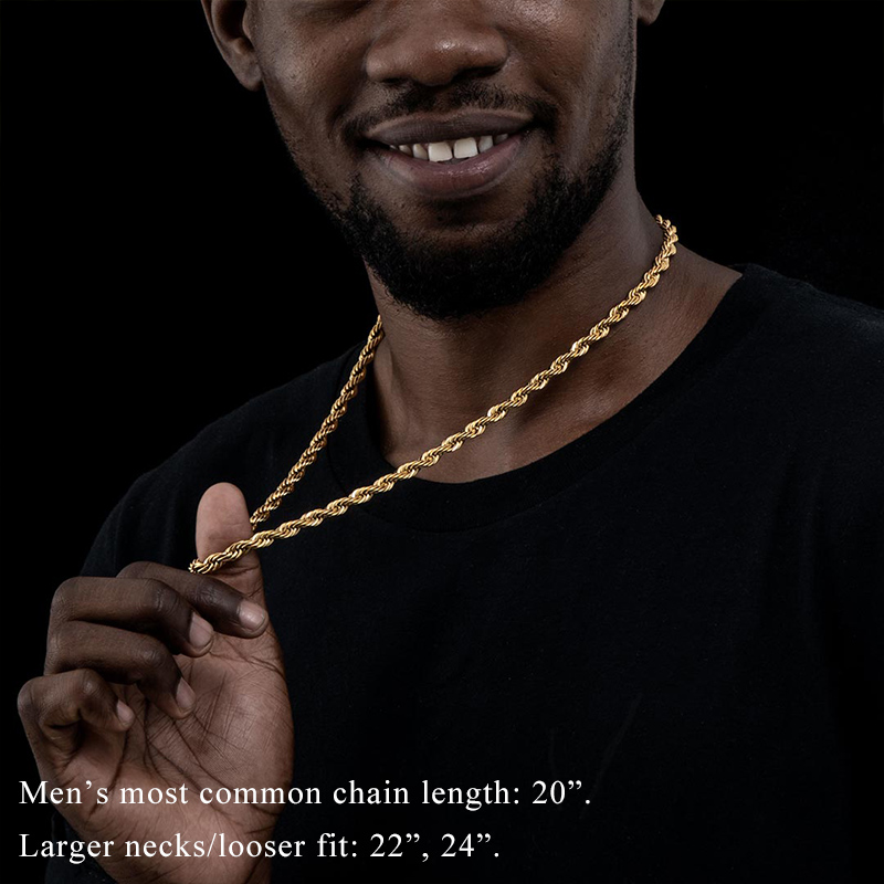 6mm 18k Gold Finish Rope Chain Gold With Bold Statement Appeal - Image 6