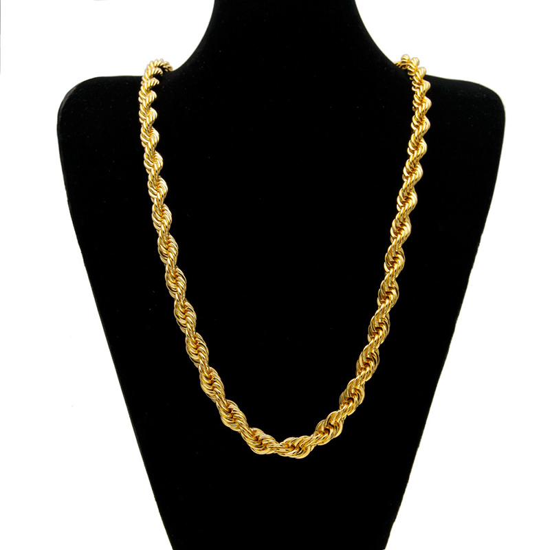 10mm 18k Gold Finish Rope Chain Gold With Bold Statement Appeal - Image 5