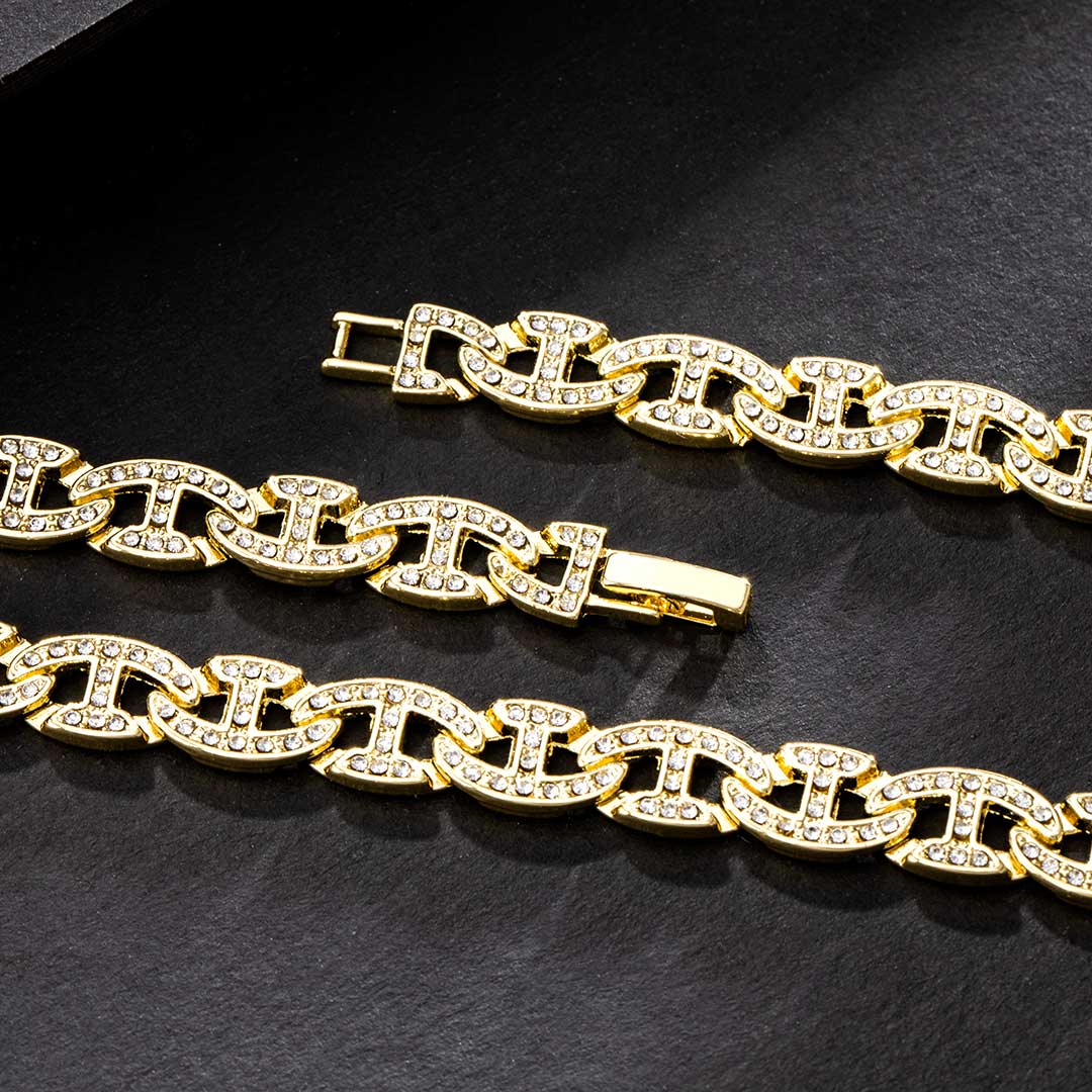 8mm Iced Out G-link Chain In Gold With Clean Street Luxury Style - Image 4