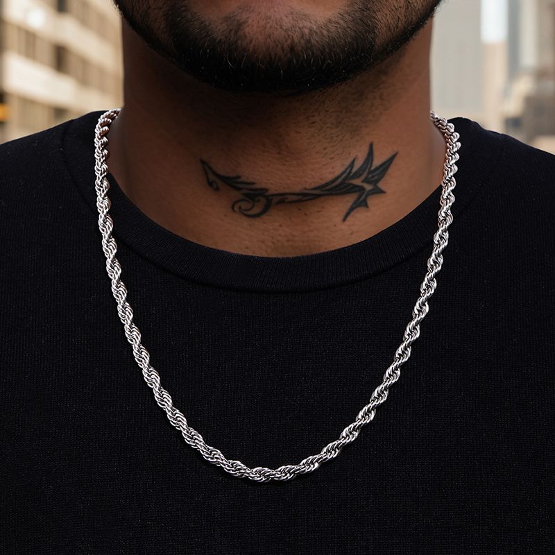 6mm Stainless Steel Rope Chain Bold Statement Style With Street Luxury