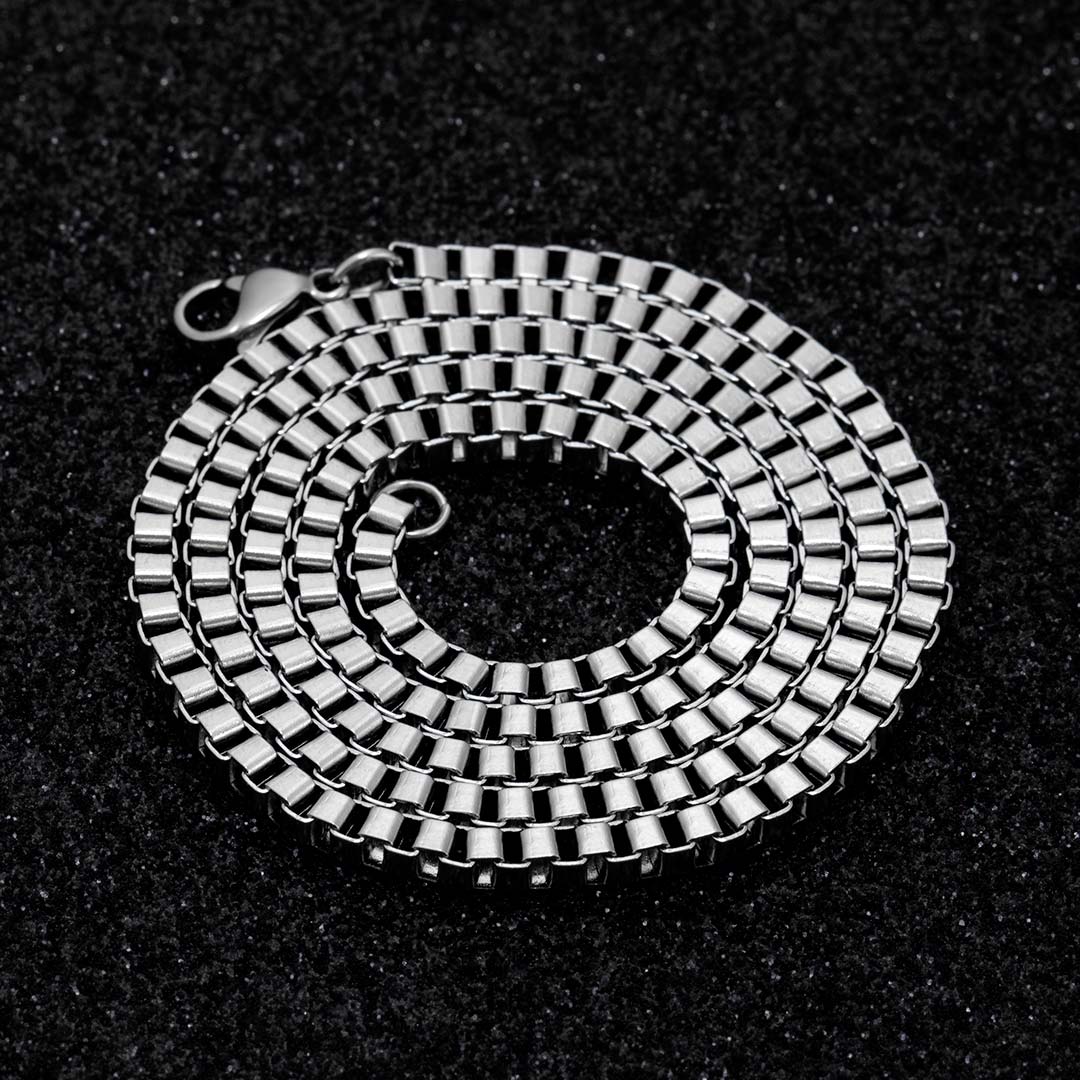3mm Square Box Chain Bold Statement Style With Street Luxury - Image 4