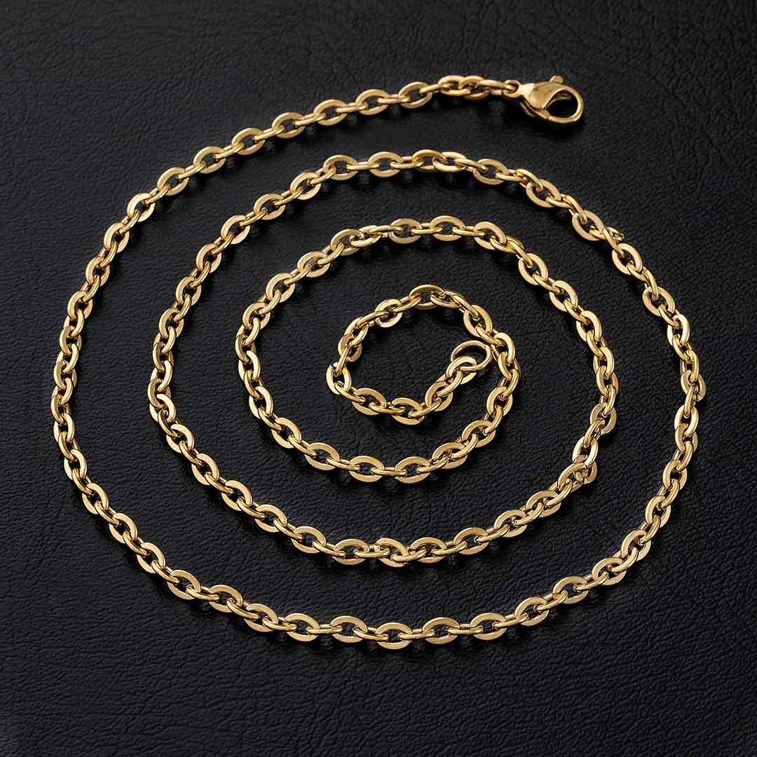 3mm Rolo Chain In Gold Gold Premium Look Without Heavy Price - Image 4