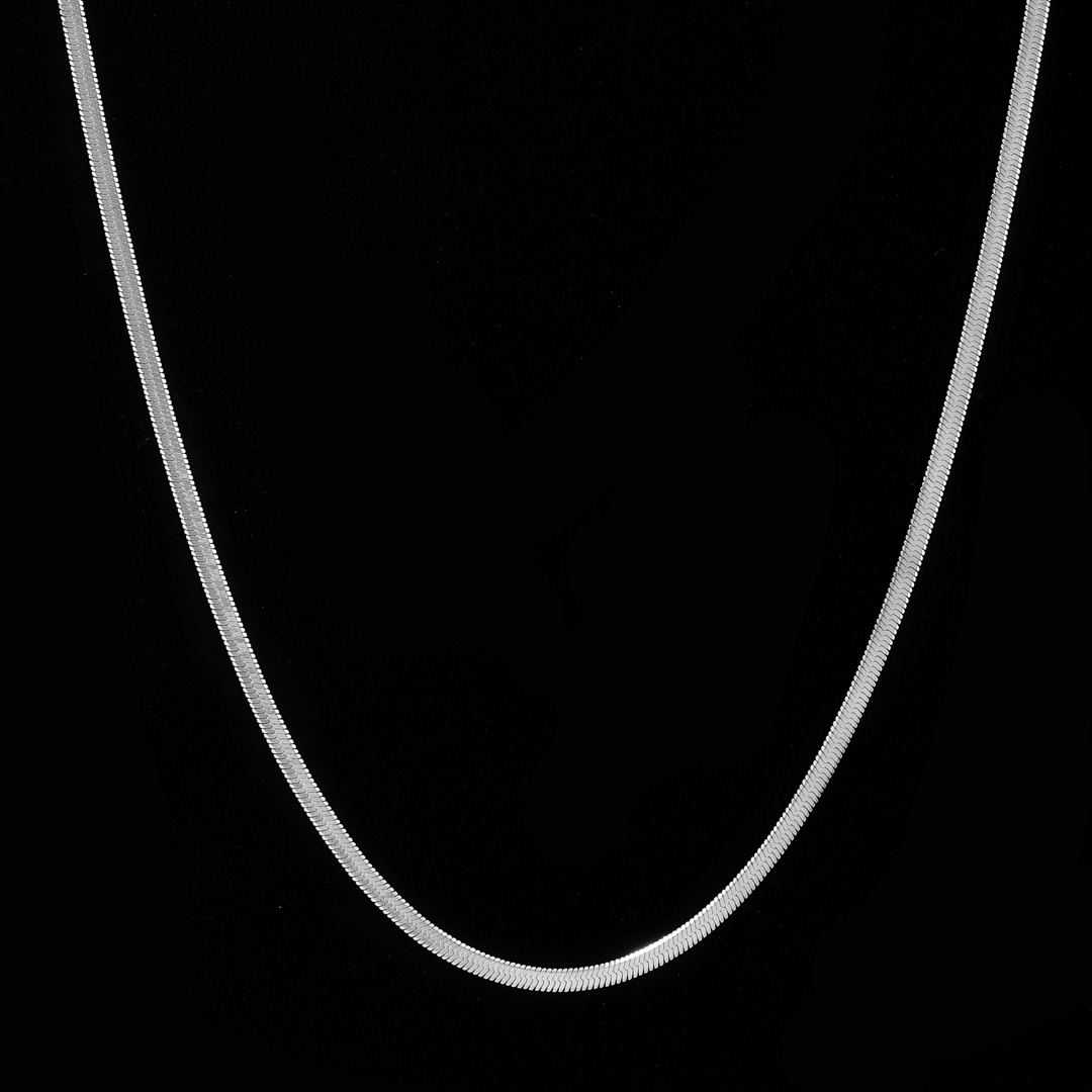 2mm Herringbone Chain Bold Statement Style With Street Luxury - Image 3