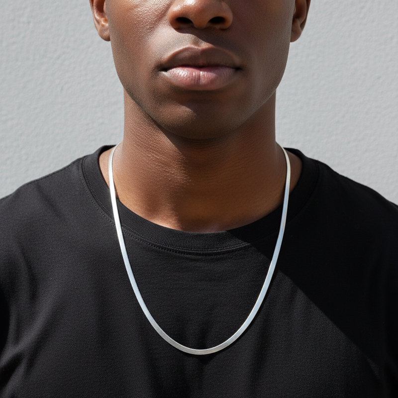 6mm Herringbone Chain Bold Statement Style With Street Luxury - Image 3