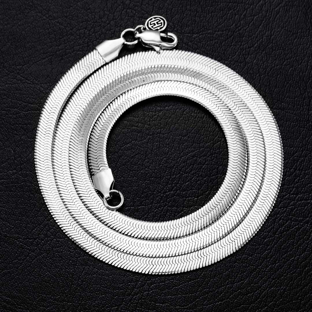 6mm Herringbone Chain Bold Statement Style With Street Luxury - Image 5
