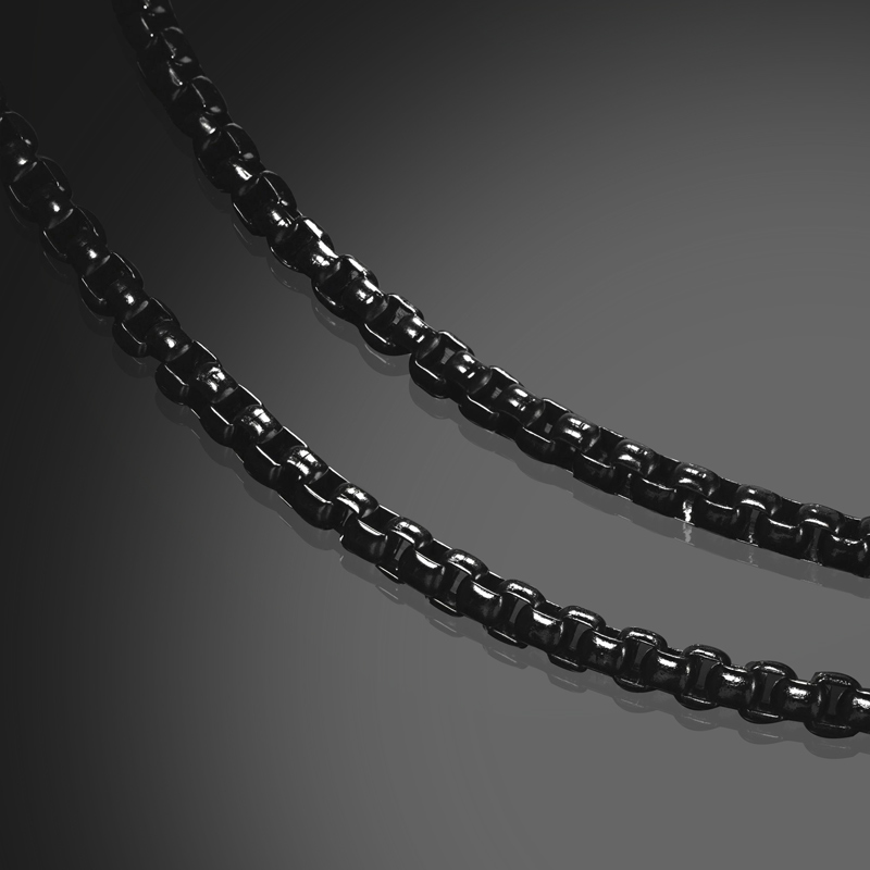 5mm Round Box Chain In Black Gold Gold With Bold Statement Appeal - Image 4