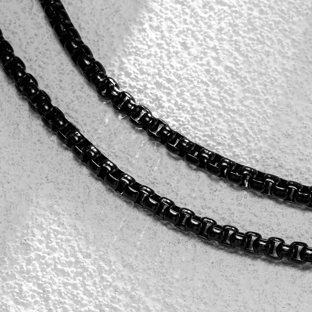 5mm Round Box Chain In Black Gold Gold With Bold Statement Appeal - Image 6