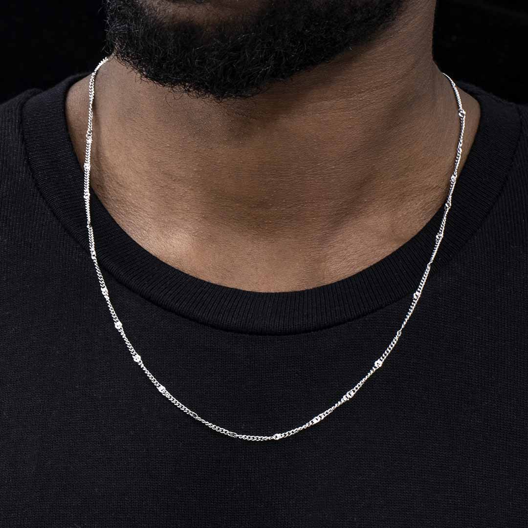 3mm Sunburst Cuban Chain Silver Premium Look Without Heavy Price