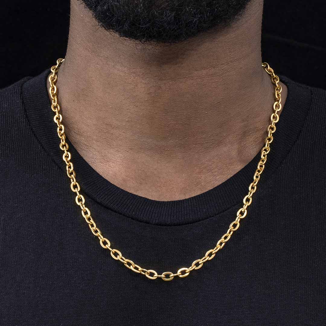 5mm Rolo Chain In Gold Gold Premium Look Without Heavy Price
