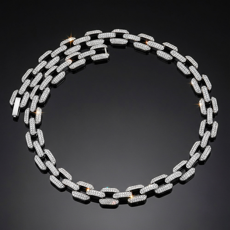 12mm Iced Out Rectangle Chain Gold With Street Luxury Shine - Image 4
