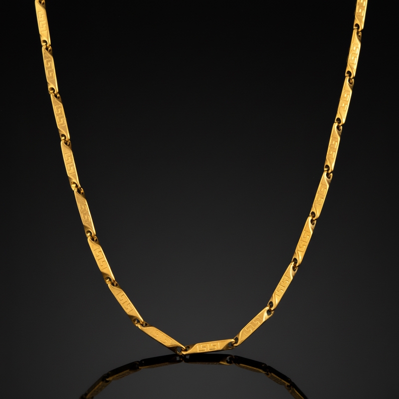 3mm Greek Key Arrow Link Bullet Chain Silver With Street Luxury Shine