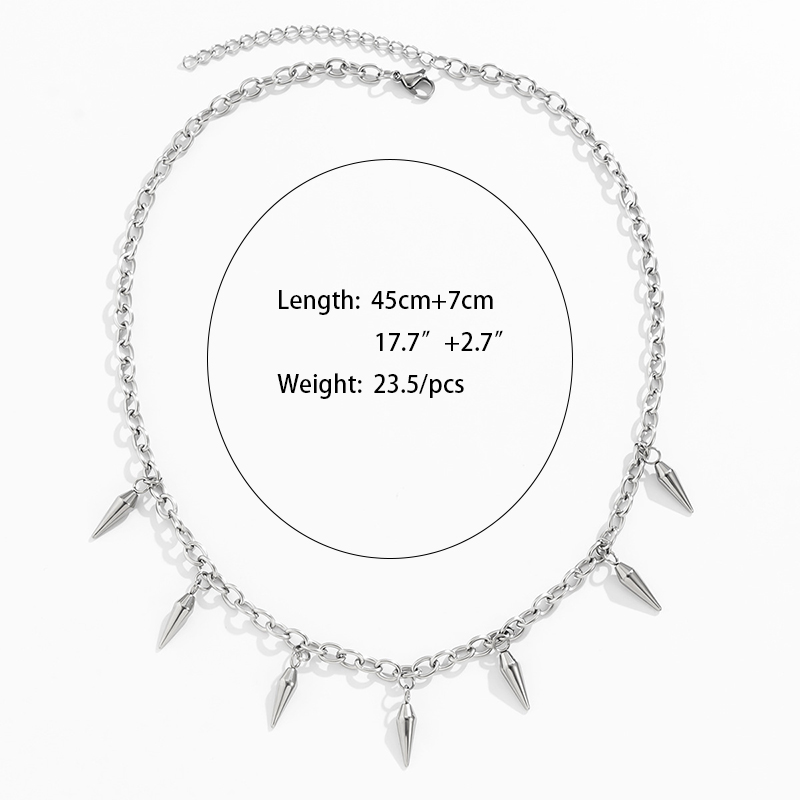 Rivet Titanium Steel Necklace Bold Statement Style With Street Luxury - Image 5