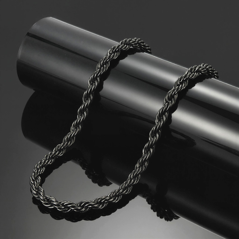4mm Rope Chain In Black Gold Gold With Bold Statement Appeal - Image 10