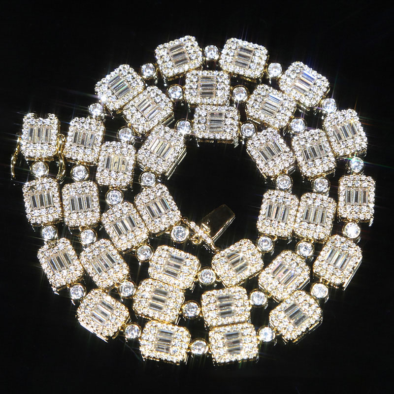 Iced Out 8mm Baguette Cut Necklace Gold With Street Luxury Shine - Image 3