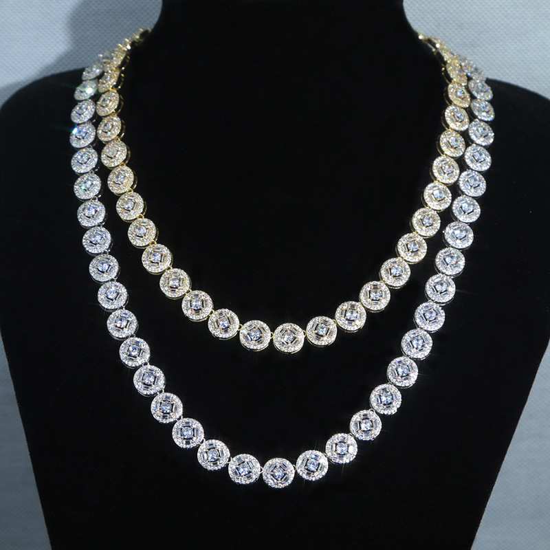 Iced Out 10mm Round Cut Necklace Gold With Street Luxury Shine