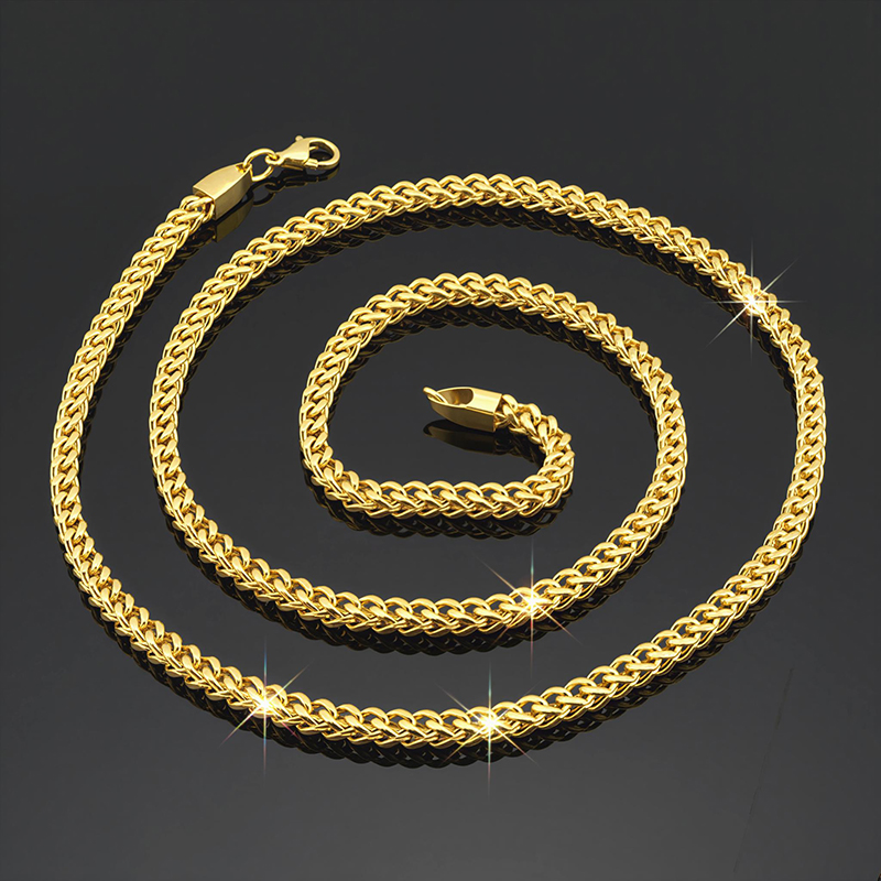 5mm 18k Gold Finish Franco Box Chain Made For Bold Statement Looks - Image 3