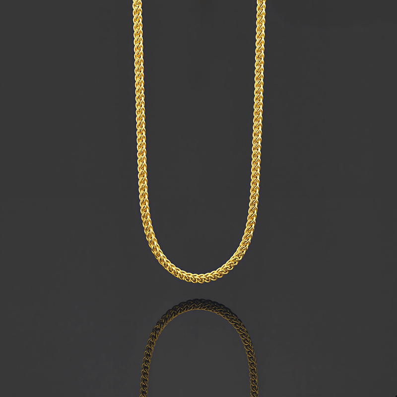 5mm 18k Gold Finish Franco Box Chain Made For Bold Statement Looks - Image 4