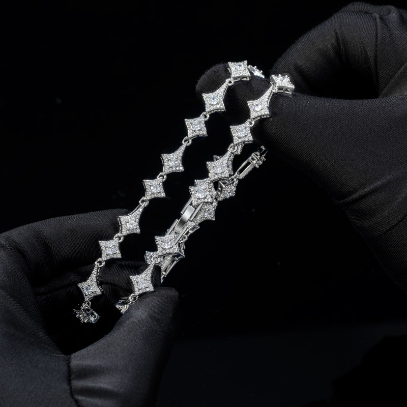 Iced Out Star Chain In White Gold With Clean Street Luxury Style - Image 4