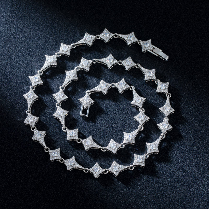 Iced Out Star Chain In White Gold With Clean Street Luxury Style - Image 5