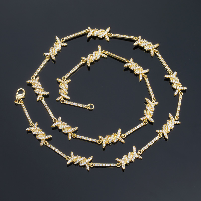 Iced Out 8mm Thorns Necklace Gold With Street Luxury Shine - Image 4