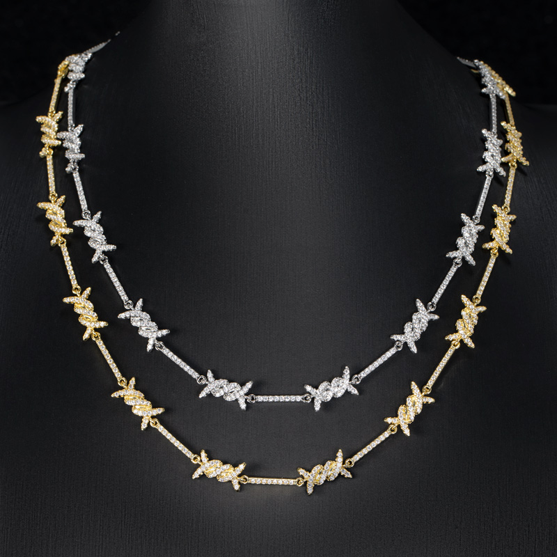 Iced Out 8mm Thorns Necklace Gold With Street Luxury Shine - Image 5