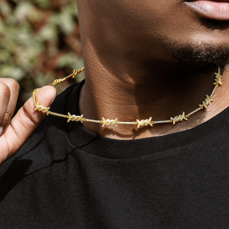 Iced Out 8mm Thorns Necklace Gold With Street Luxury Shine - Image 6