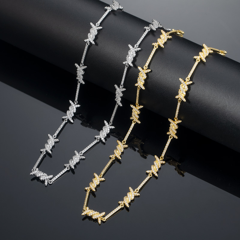 Iced Out 8mm Thorns Necklace Gold With Street Luxury Shine - Image 8