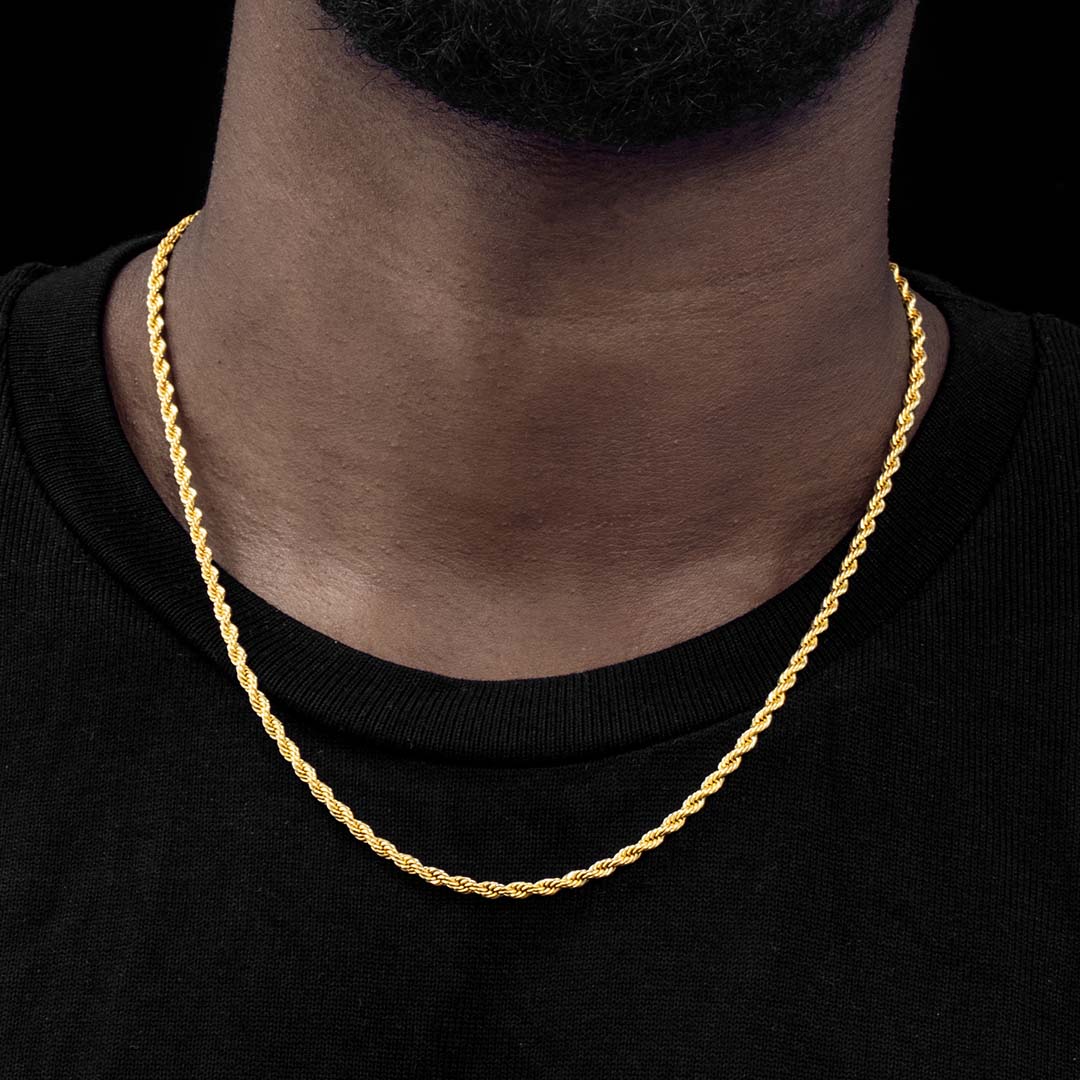 4mm Rope Chain In Gold Gold Premium Look Without Heavy Price