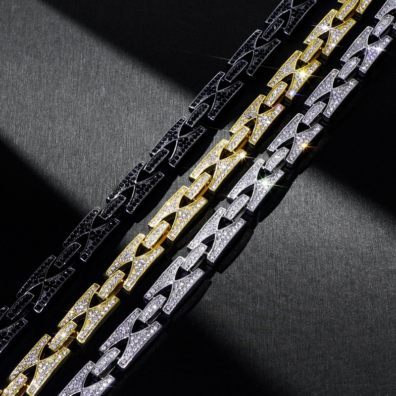 13mm Iced Out Razor Link Chain Gold With Street Luxury Shine - Image 7