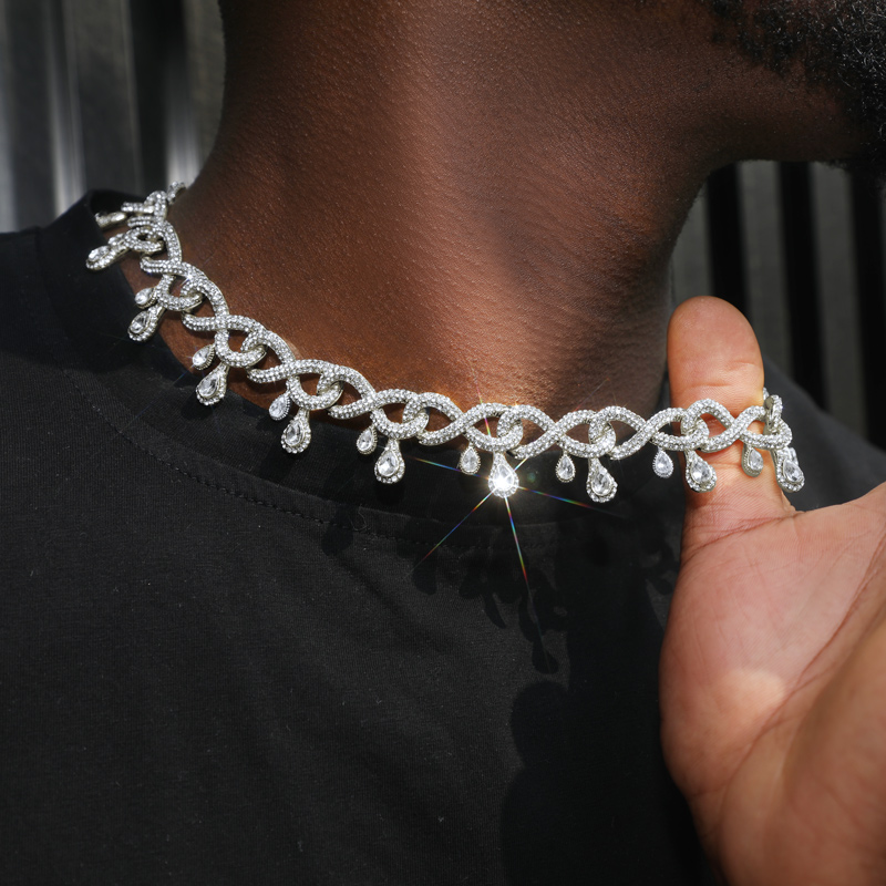 Iced Out Dripping Infinity Cuban Link Chain Gold With Street Luxury Shine - Image 3