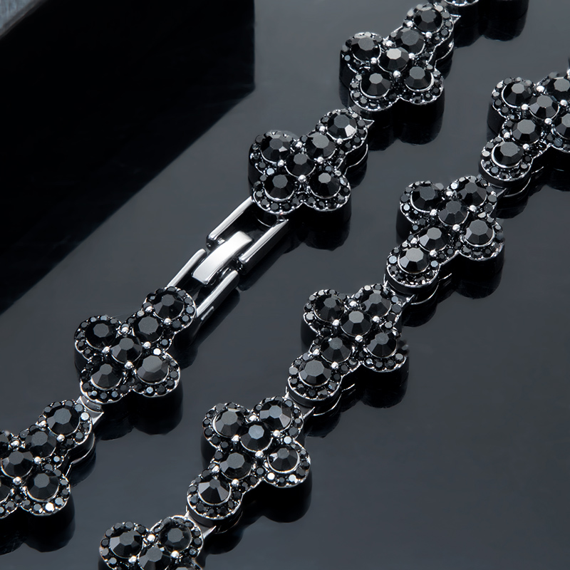16mm 20 Black Diamonds Cross Chain In Black Gold With Street Luxury Shine - Image 3