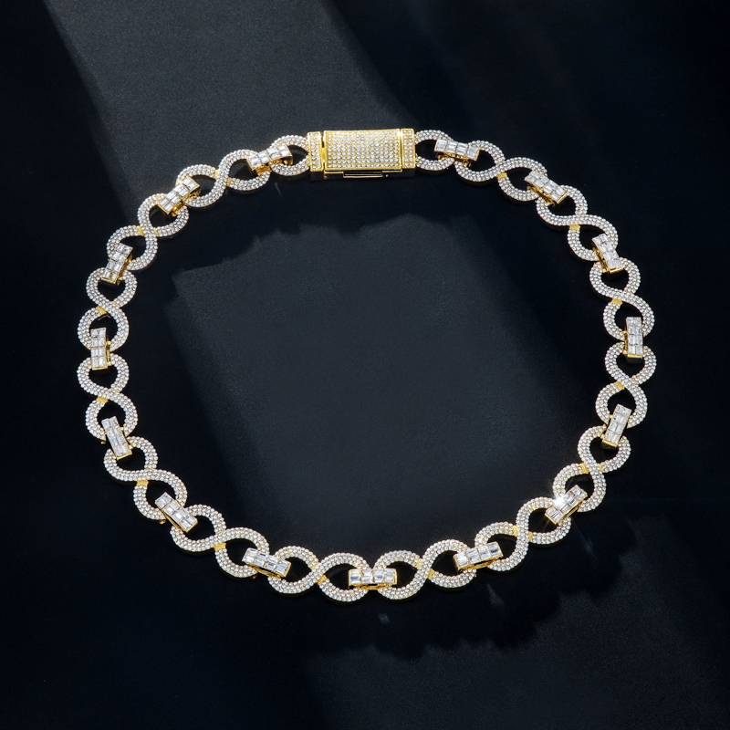 16mm 20 Iced Out Infinity Link Chain In Gold With Street Luxury Shine - Image 3