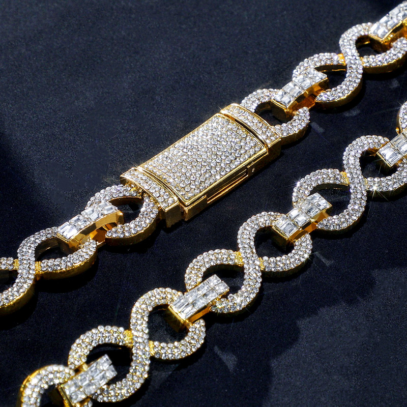16mm 20 Iced Out Infinity Link Chain In Gold With Street Luxury Shine - Image 4