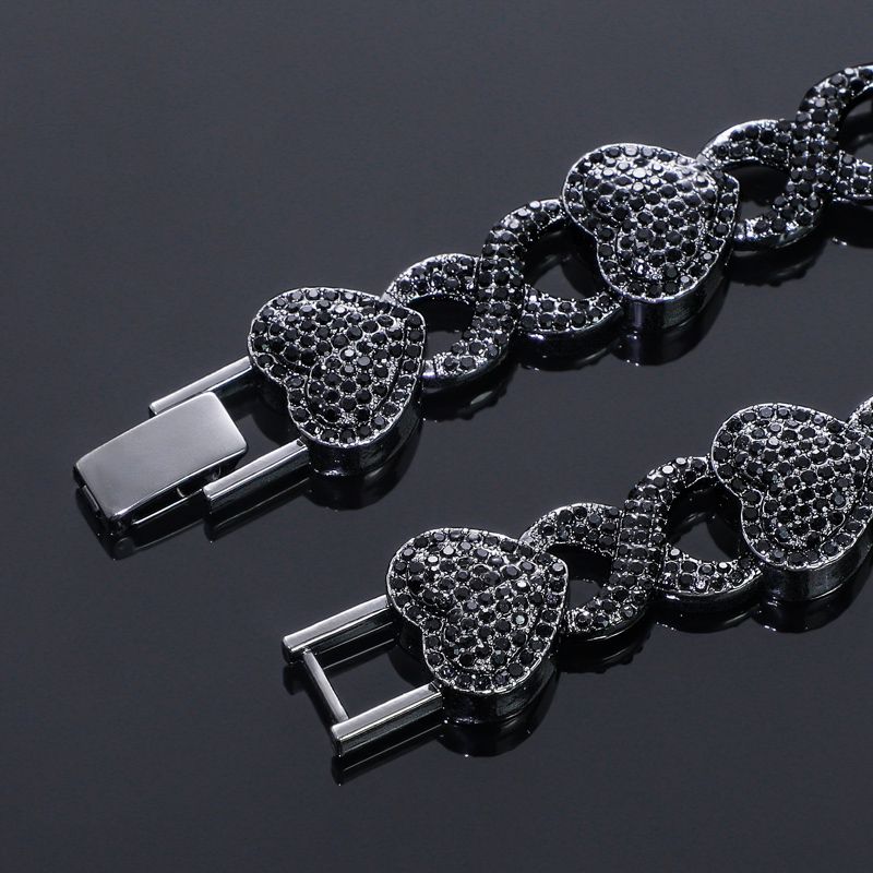 11mm 20 Heart Infinity Link Chain In Black Gold With Street Luxury Shine - Image 3