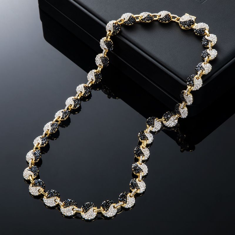 12mm 20 Iced Out Yin Yang Link Chain In Gold With Street Luxury Shine - Image 6