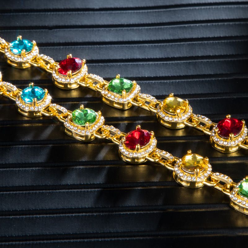 8.5mm Multi-color Diamonds Chain In Gold With Street Luxury Shine - Image 5