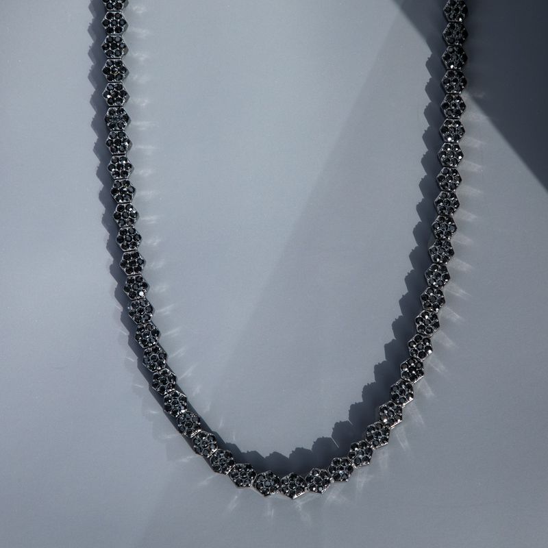 8mm Hexagon Tennis Chain In Black Gold Iced Out Shine With Street Luxury - Image 4