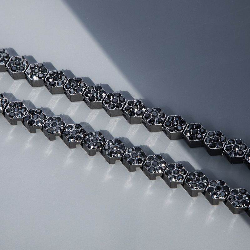 8mm Hexagon Tennis Chain In Black Gold Iced Out Shine With Street Luxury - Image 5