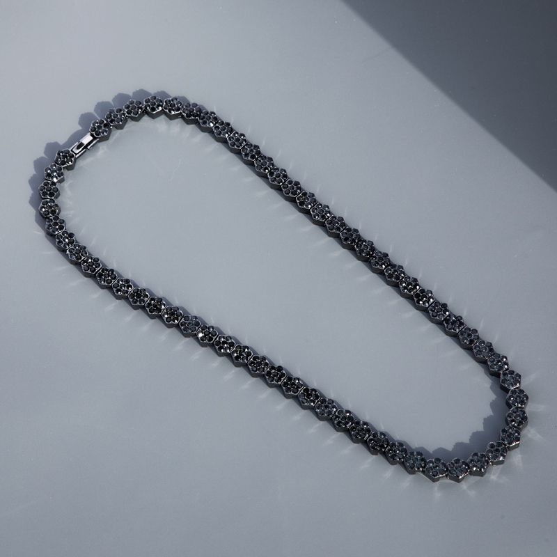 8mm Hexagon Tennis Chain In Black Gold Iced Out Shine With Street Luxury - Image 6