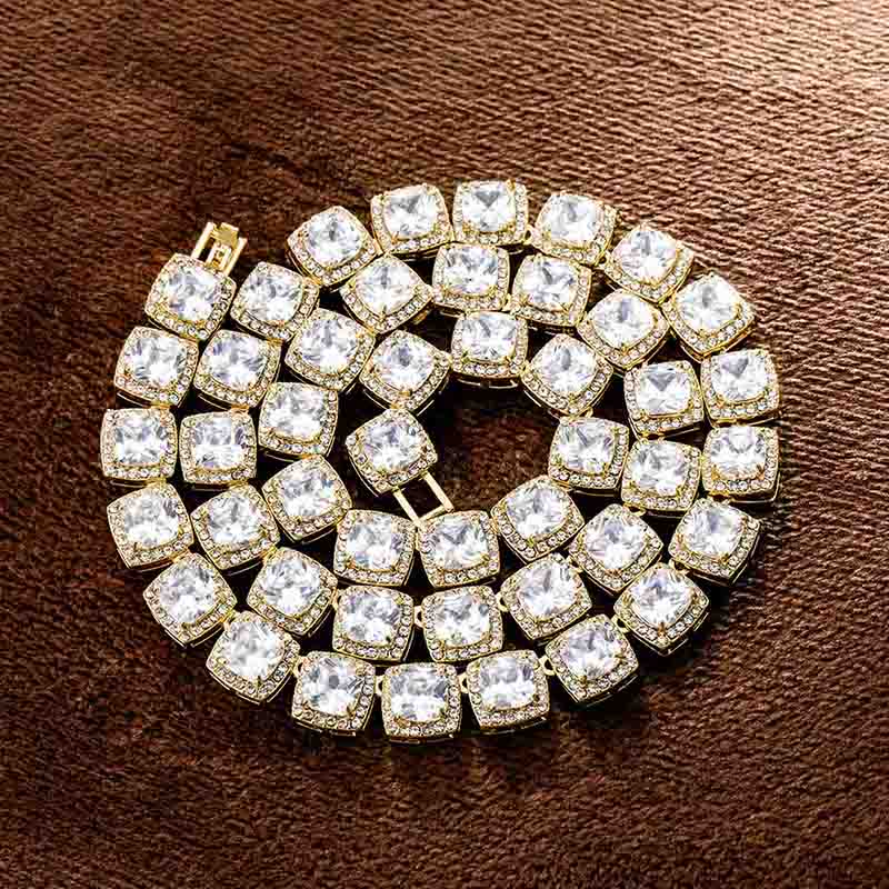 10mm Clustered Tennis Chain In Gold Iced Out Shine With Street Luxury - Image 4